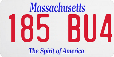 MA license plate 185BU4