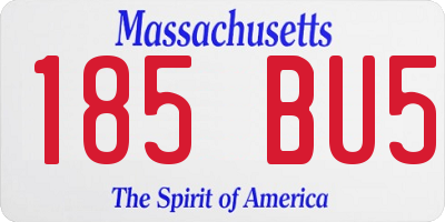 MA license plate 185BU5