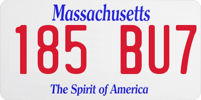 MA license plate 185BU7