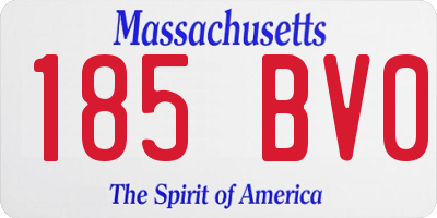 MA license plate 185BV0