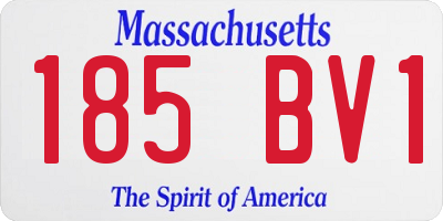 MA license plate 185BV1