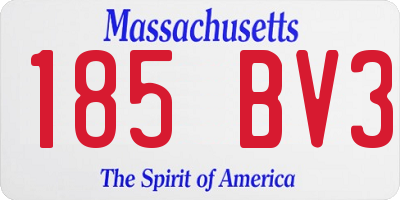 MA license plate 185BV3