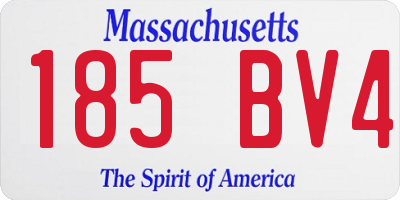 MA license plate 185BV4