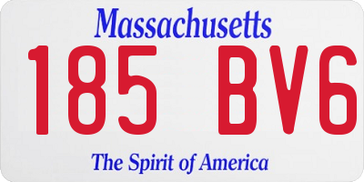 MA license plate 185BV6