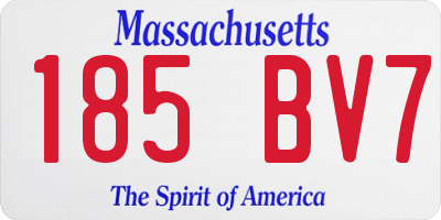 MA license plate 185BV7