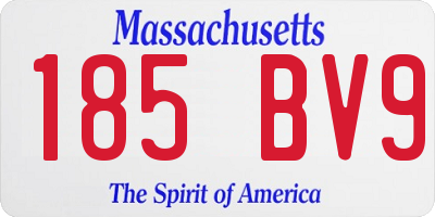 MA license plate 185BV9