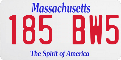 MA license plate 185BW5