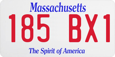 MA license plate 185BX1