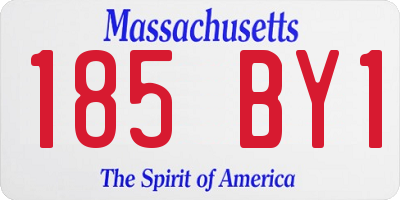 MA license plate 185BY1