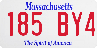 MA license plate 185BY4