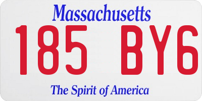 MA license plate 185BY6