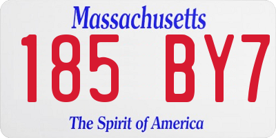 MA license plate 185BY7