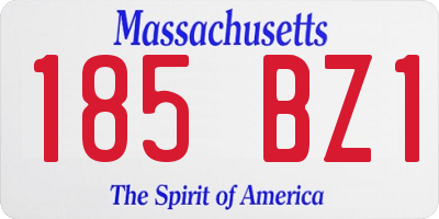MA license plate 185BZ1