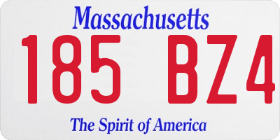 MA license plate 185BZ4