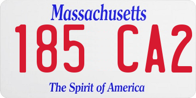 MA license plate 185CA2