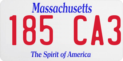 MA license plate 185CA3