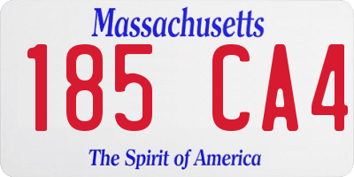 MA license plate 185CA4