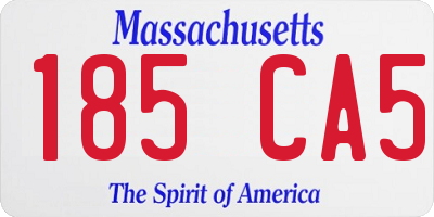 MA license plate 185CA5