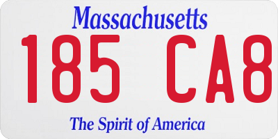 MA license plate 185CA8