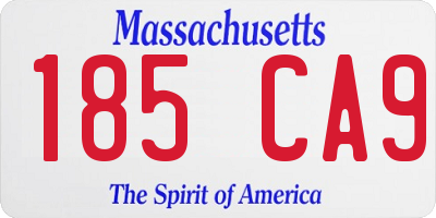 MA license plate 185CA9