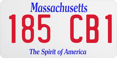 MA license plate 185CB1