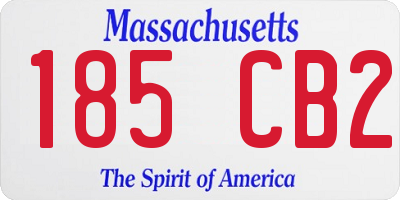 MA license plate 185CB2