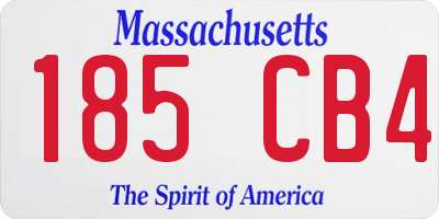MA license plate 185CB4