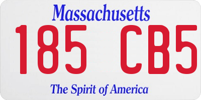 MA license plate 185CB5