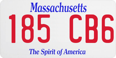 MA license plate 185CB6