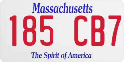 MA license plate 185CB7