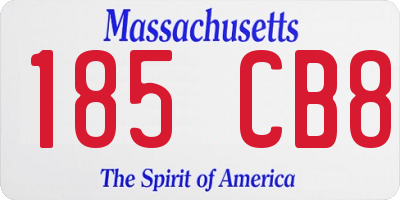MA license plate 185CB8