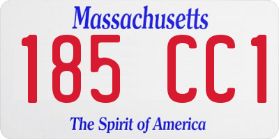MA license plate 185CC1