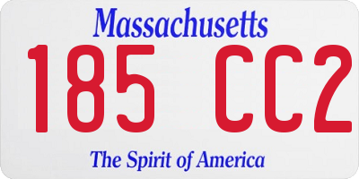 MA license plate 185CC2