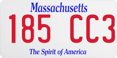 MA license plate 185CC3