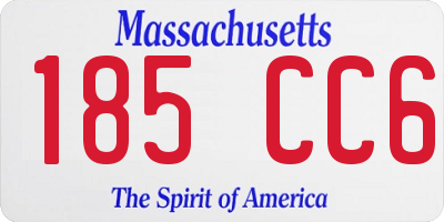 MA license plate 185CC6