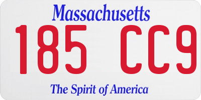 MA license plate 185CC9