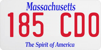 MA license plate 185CD0