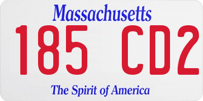 MA license plate 185CD2