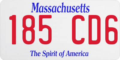 MA license plate 185CD6