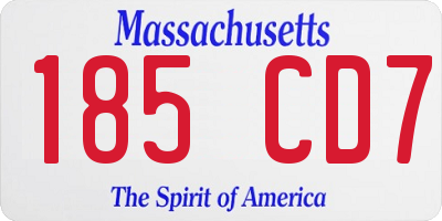 MA license plate 185CD7