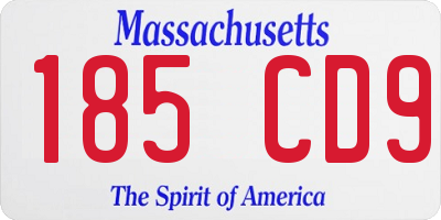 MA license plate 185CD9