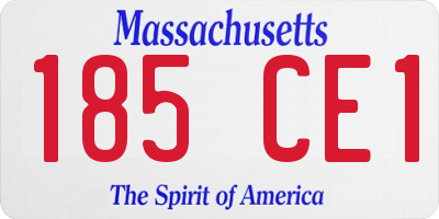 MA license plate 185CE1