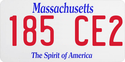 MA license plate 185CE2