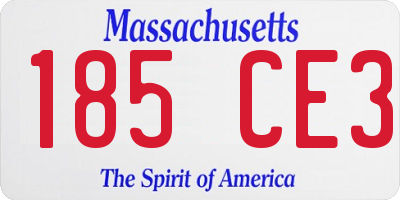 MA license plate 185CE3