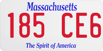 MA license plate 185CE6