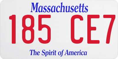 MA license plate 185CE7