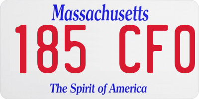 MA license plate 185CF0
