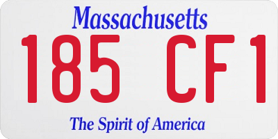 MA license plate 185CF1