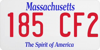 MA license plate 185CF2