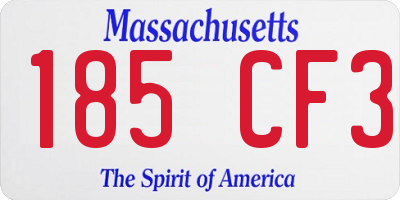 MA license plate 185CF3